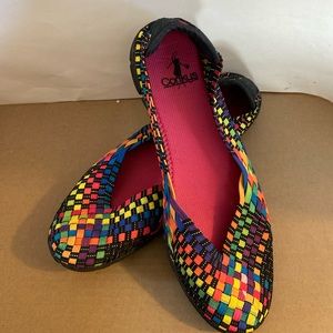 Corky’s Women’s Mary Jane Slip On Shoes Size 8 Weaving Multi color NWOB